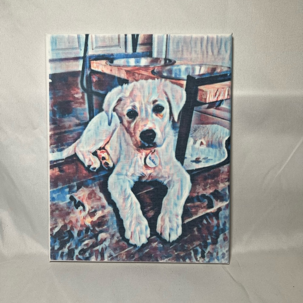 Colorful “Retriever Puppy” canvas sign